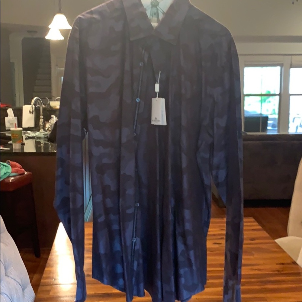 Bugatchi button up dress shirt (camo)